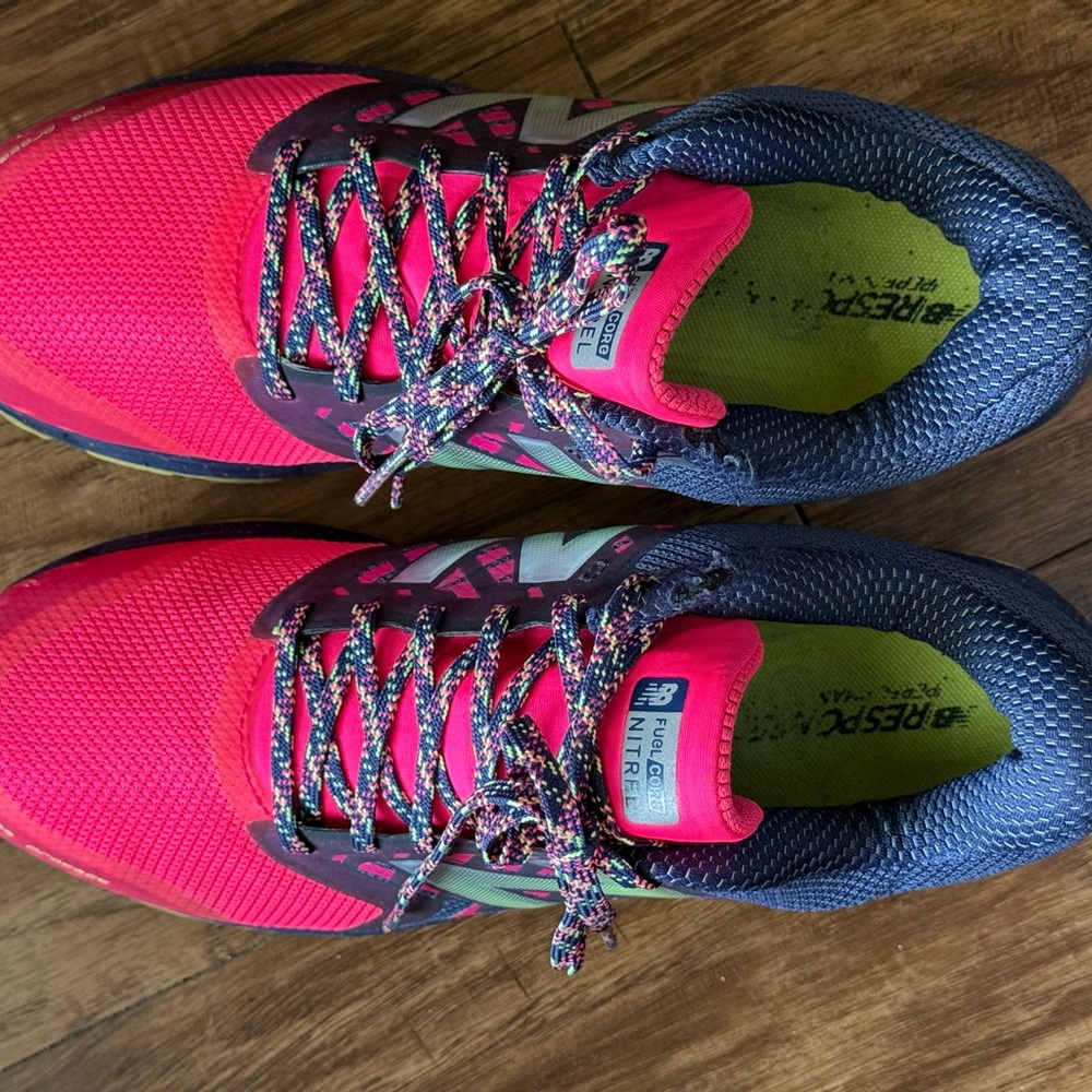 New Balance Women's Vibrant Pink and Navy Athletic Shoes